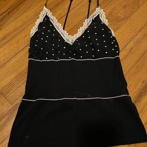 Victoria's Secret Black and White Polka Dot Chemise